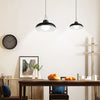 Lampade a sospensione solari doppie - LUMISKY - WAREN - 18 cm - Paralume in metallo nero - LED bianco freddo