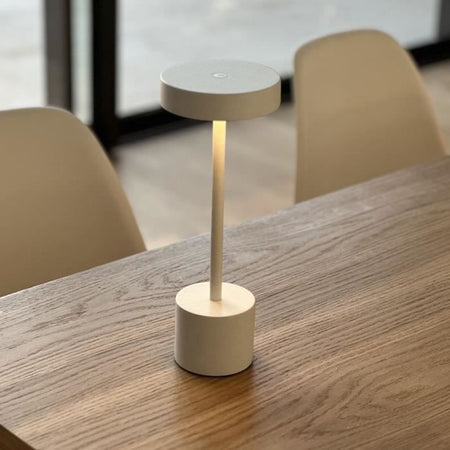 Lampada da tavolo senza fili - LUMISKY - ROBY WHITE - H30 cm - Aluminium Touch - Bianco opaco - LED