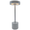 Lampada da tavolo senza fili - LUMISKY - ROBY GRAY - H30 cm - Alluminio Touch - Grigio chiaro - LED