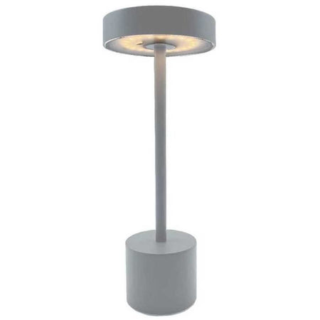 Lampada da tavolo senza fili - LUMISKY - ROBY GRAY - H30 cm - Alluminio Touch - Grigio chiaro - LED