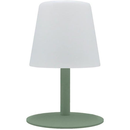 Lampada da tavolo senza fili - LUMISKY - STANDY MINI Oliva - H25 cm - Base in acciaio verde oliva - Bianco caldo e LED bianco
