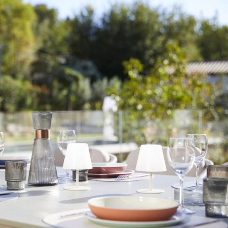 Set di 2 lampade da tavolo senza fili - LUMISKY - TWINS - Crema - H16 cm - LED