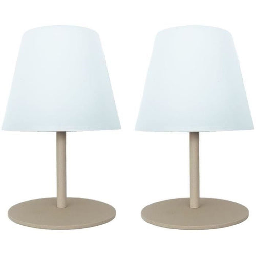 Set di 2 lampade da tavolo senza fili - LUMISKY - TWINS - Crema - H16 cm - LED