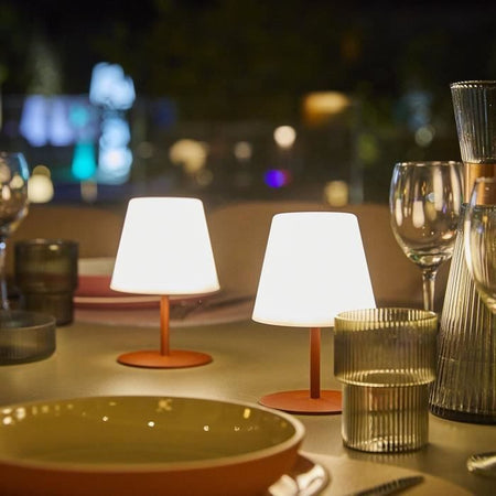 Set di 2 lampade da tavolo senza fili - LUMISKY - TWINS - Terracotta - H16 cm - LED