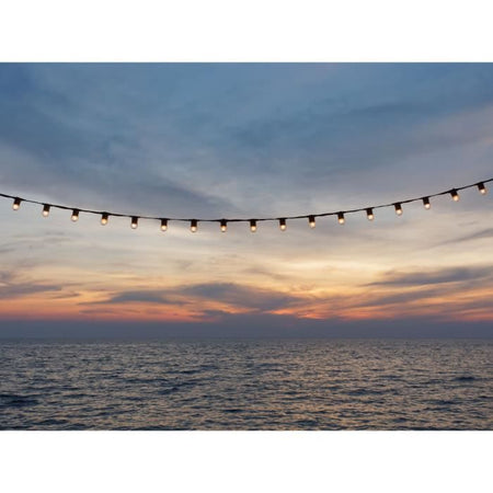 LINK ME LIGHT Ghirlanda luminosa collegabile - 10 lampadine - Attacco E27 - LED bianco caldo - 5m