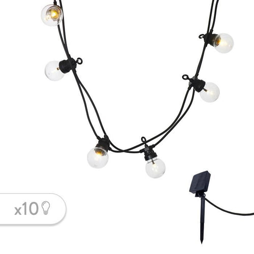 LUMIJARDIN Ghirlanda solare 10 lampadine a LED - Bianco caldo - Partito chiaro solare
