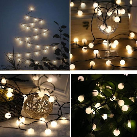 LUMI GARDEN Corda solare per palline Billy Solar - Luce bianca - 60 palline - 700 cm