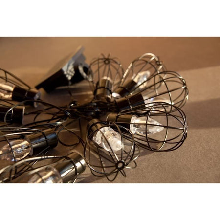 LUMIJARDIN Ghirlanda solare a gabbia keniana con 10 lampadine decorative