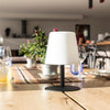 Lampada da tavolo senza fili - LUMISKY - STANDY MINI Dark - H25 cm - Base in acciaio nero - Bianco caldo e LED bianco