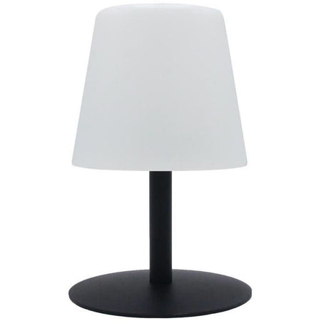 Lampada da tavolo senza fili - LUMISKY - STANDY MINI Dark - H25 cm - Base in acciaio nero - Bianco caldo e LED bianco