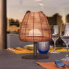 Lampada da tavolo senza fili - LUMISKY - BOHEME - H25 cm - Rattan naturale - Bianco caldo e LED bianco