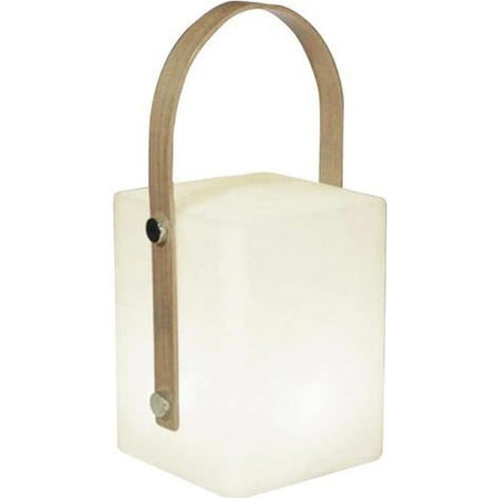 TIKY Lanterna con manico in bambù senza fili - LED bianco caldo / multicolore dimmerabile - H27cm