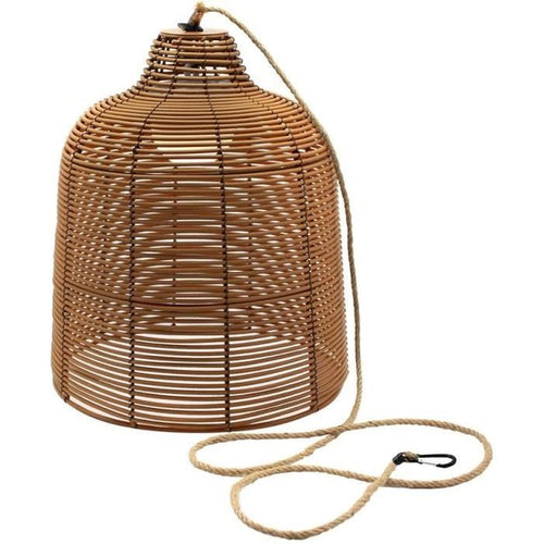 Lampada a sospensione nomade - LUMISKY - HANG BOHEME - H35 cm - Polyrattan con corda - LED bianco caldo e bianco dimmerabile