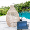 Lampada a sospensione solare - LUMISKY - HOLIDAY - H42 cm - Stile bohémien naturale intrecciato in vimini - LED bianco caldo