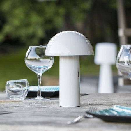 Lampada da tavolo senza fili - LUMISKY - TOD WHITE - H28 cm - Testa orientabile - LED bianco caldo