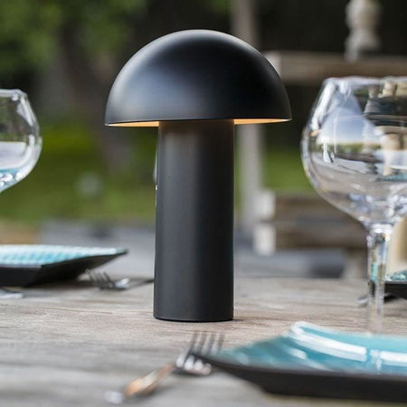 Lampada da tavolo senza fili - LUMISKY - TOD BLACK - H28 cm - Testa orientabile - LED bianco caldo
