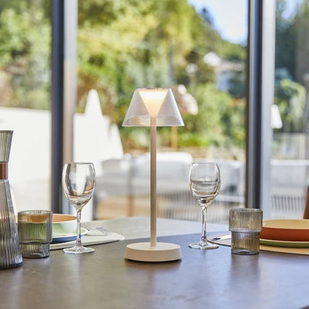 Lampada da tavolo senza fili - LUMISKY - BEVERLY WHITE - H34 cm - LED bianco caldo