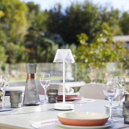 Lampada da tavolo senza fili - LUMISKY - BEVERLY WHITE - H34 cm - LED bianco caldo