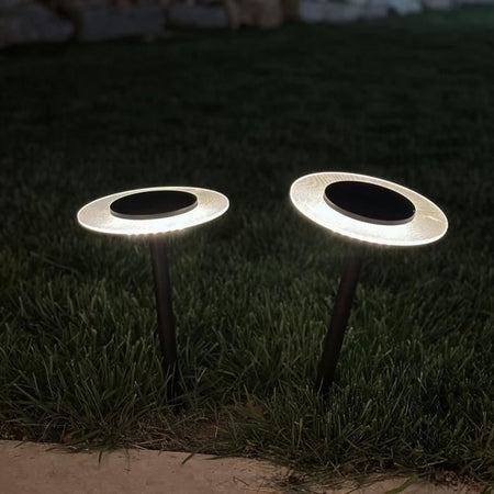 Set di 2 luci solari da attaccare - LUMISKY - UFO - H35 cm - LED bianco caldo