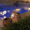 Set di 3 rocce solari da giardino da installare - LUMISKY - ROCKY BROWN - 14 e 9 cm - Marcatura - LED bianco
