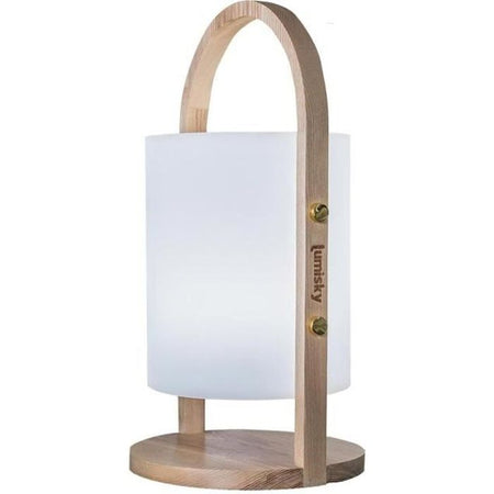 Lanterna wireless a LED Woody LUMISKY - H 37 cm - Bianco