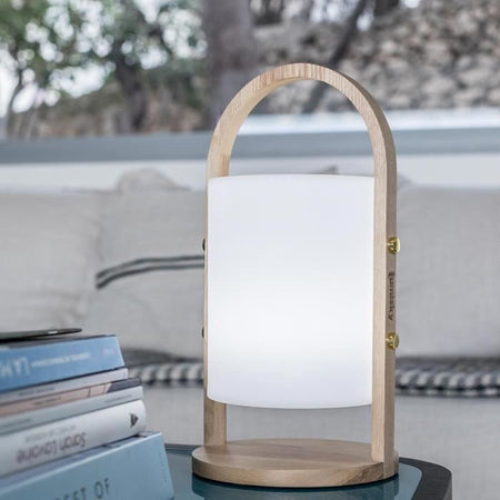Lanterna wireless a LED Woody LUMISKY - H 37 cm - Bianco