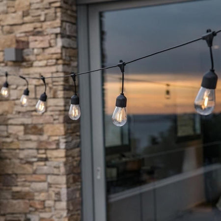 Ghirlanda di luci solari - LUMISKY - MAFY SOLAR - 6,50 m - 10 lampadine a filamento vintage - LED bianco caldo