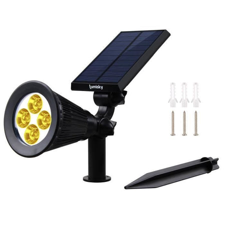LUMI GARDEN Set di 2 faretti Faretto solare a LED Spiky - Luce bianca calda - 34 cm