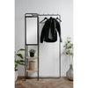 Mobile ingresso - LUTON - Struttura in metallo - Nero / Rovere artigianale - 100 x 185 x 37 cm - 2 ripiani - 1 specchio