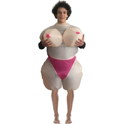 Vestito gonfiabile divertente per uomo o donna addio al celibato nubilato 18+
