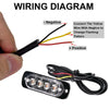 Lampeggiante 4 LED 2W Flash Strobo 12-24V 6000K Trasporto eccezionale emergenza