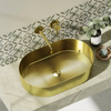 Lavabo Da Appoggio In Acciaio Inox 55x35 - Oro - Shopbagno.it