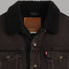 Levi's giacca nera in jeans sherpa trucker type III 163650291
