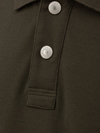 CANALI Polo Canali manica corta verde kaki da uomo