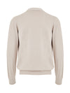 Gran Sasso Maglione Cardigan in Cotone Beige da uomo
