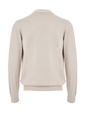Gran Sasso Maglione Cardigan in Cotone Beige da uomo