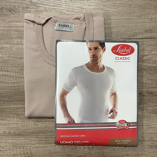 Liabel Maglia da Uomo Manica Corta in Lana colore Sabbia 5167/33 S30 - Passarelli Biancheria