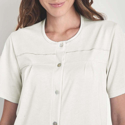 Lingery Camicia da Notte Clinica Maniche Corte in Cotone Jersey 9030 S31 - Passarelli Biancheria