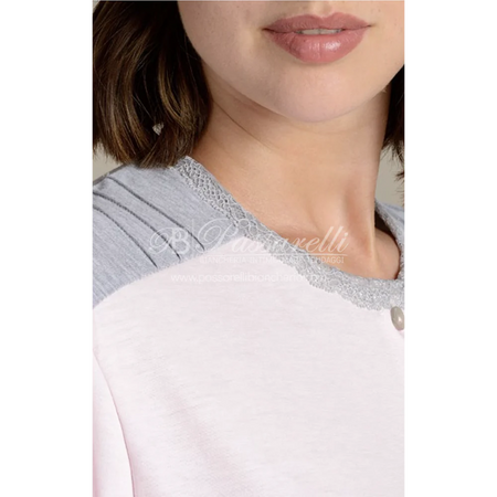 Lingery Camicia da Notte Maniche Lunghe in Cotone Clinica 9191 2504S32