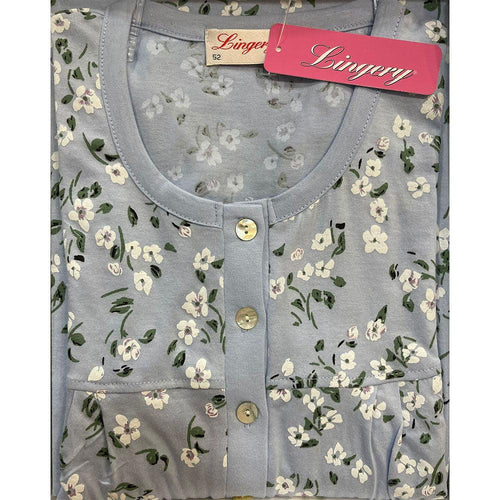 Lingery Camicia da Notte Maniche Lunghe in Jersey di Puro Cotone 9035 S28 - Passarelli Biancheria