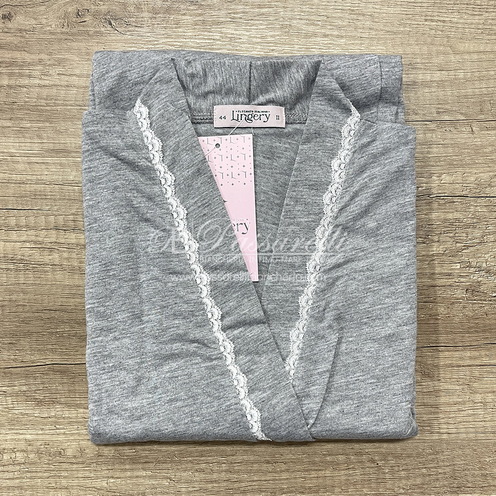 Lingery Vestaglia Estiva Cotone Maniche Corte da Donna 8210