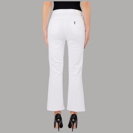 Liu Jo Jeans Cropped Flare, Vita Alta, bottone Gioiello