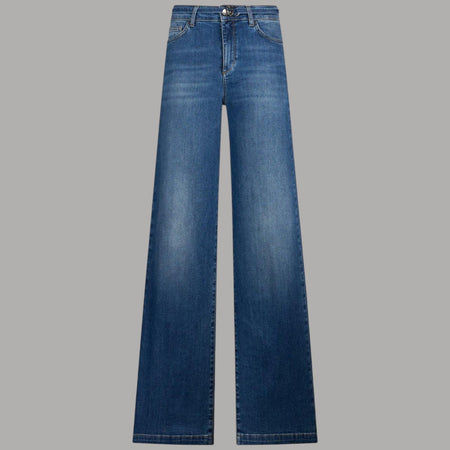 Liu Jo Jeans Flare Vita Alta con Cintura Monogram Regolabile