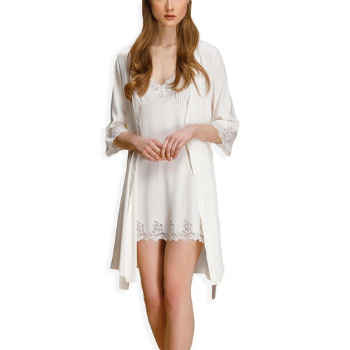 Liu Jo Coordinato Sposa Camicia e Vestaglia Modello Corto Sposa Lucente S200 - Passarelli Biancheria