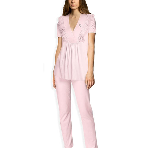 Liu Jo Pigiama Estivo Maniche Corte e Pantalone Lungo da Donna DL0162 S62 - Passarelli Biancheria
