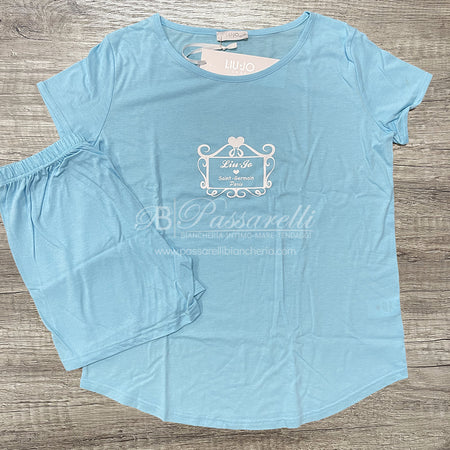 Liu Jo Pigiama Estivo da Donna Maniche Corte e Pantaloncino DL0070 S47