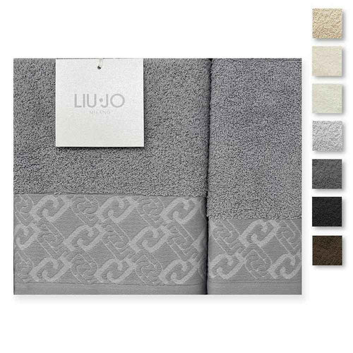 Liu Jo Set 1+1 Asciugamani Chains LB851B in Scatola S34 - Passarelli Biancheria