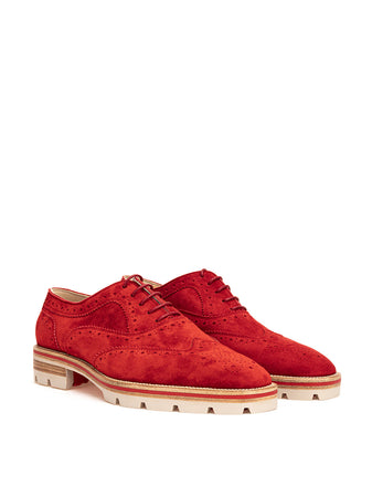 Christian Louboutin Mocassino Stringato Inglese in Suede da donna