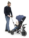 CHICCO Triciclo Evolutivo Bambini 4in1 segue la crescita del bambino - Telaio in Metallo - Ruote in Gomma EVA - Cintura a 4 Punti - Maniglione Telescopico e Cappottina Rimovibili - Passeggino con Seduta Reversibile - Cestino - colore BLU
