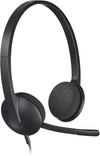Logitech H340 Cuffie Cablate per Computer, Cuffie Stereo con Microfono e Audio Digitale, Cancellazione Rumore, USB, PC/Mac/Laptop/Chromebook - Nero